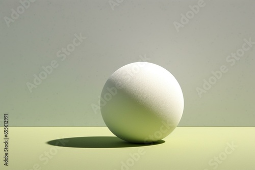 A white tennis ball depicted in a 3D rendering. Generative AI