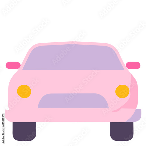 pink car isolated on white