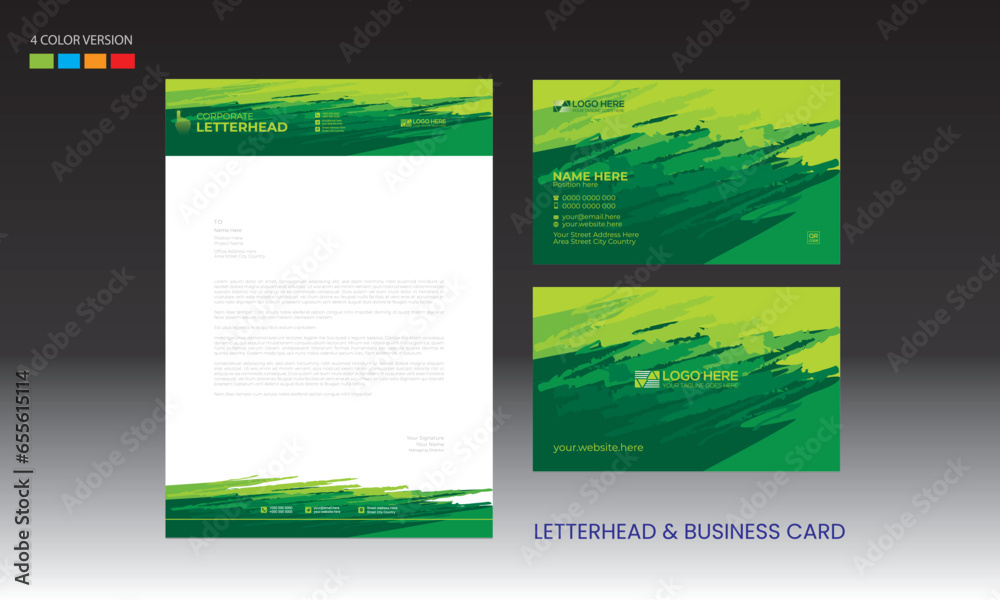 Fototapeta premium letterhead and business card design
