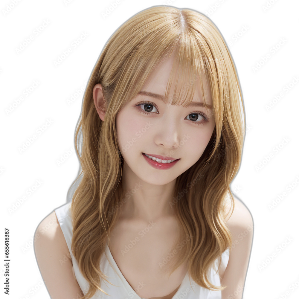 笑顔な透過PNGの日本人女性 笑顔な透過PNGの日本人女性