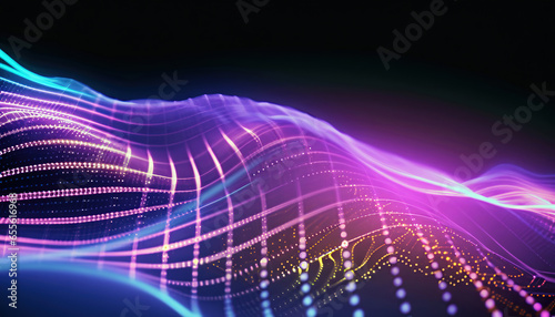 beautiful abstract wave technology background with a blue light digital effect