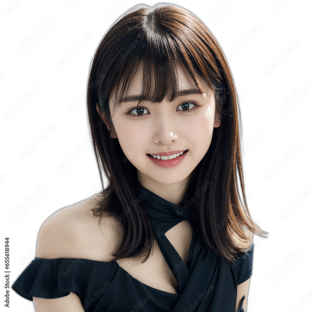 笑顔な透過PNGの日本人女性 笑顔な透過PNGの日本人女性