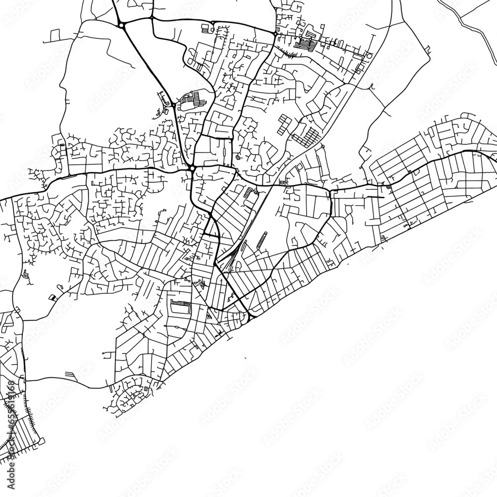 11 square aspect ratio vector road map of the city of ClactononSea