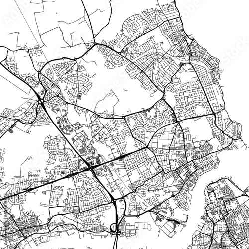 1:1 square aspect ratio vector road map of the city of  Tynemouth in the United Kingdom with black roads on a white background. photo
