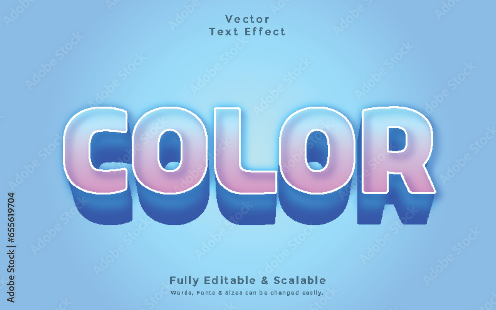 Color 3d text effect templet Color 3d text effect templet