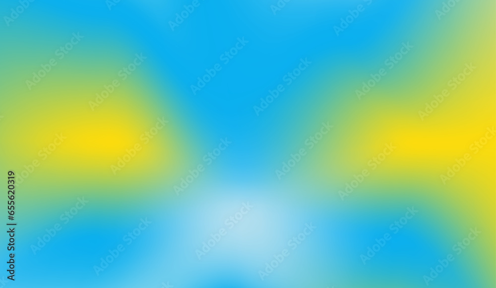 Yellow and Blue Tropical Summer Gradient for backgrounds, backdrops, templates, banners, covers. Minimalist duotone vector gradient. 