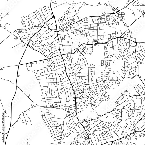 1 1 square aspect ratio vector road map of the city of  Kingswinford in the United Kingdom with black roads on a white background.