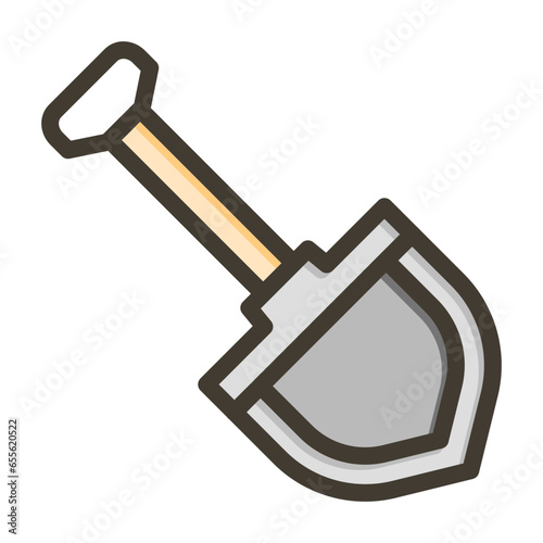 Gardening Tools Vector Thick Line Filled Colors Icon Design