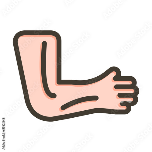 Arm Vector Thick Line Filled Colors Icon Design
