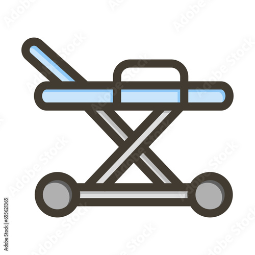 Stretcher Vector Thick Line Filled Colors Icon Design