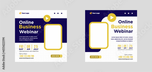 Digital marketing live webinar and corporate social media or template banner