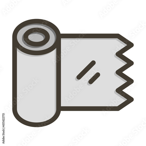 Plastic Wrap Vector Thick Line Filled Colors Icon Design