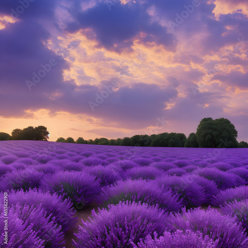 lavender field at sunset