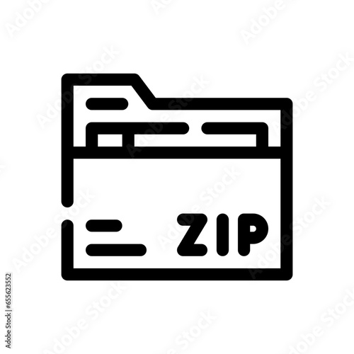 zip folder line icon