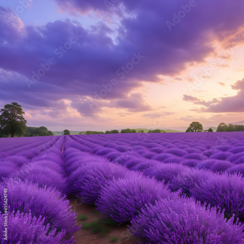 lavender field at sunset