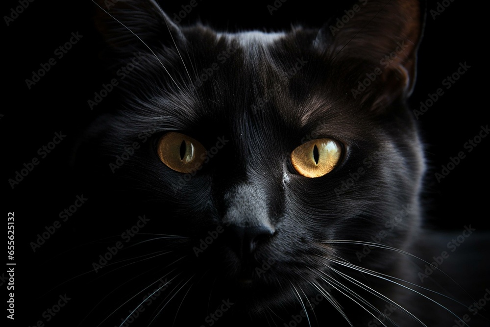 black cat face. Generative AI