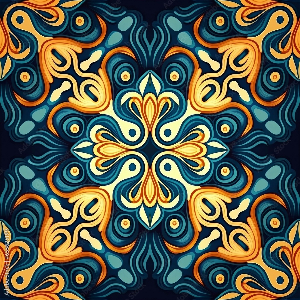 Blue and yellow seamless pattern background Blue and yellow seamless pattern background