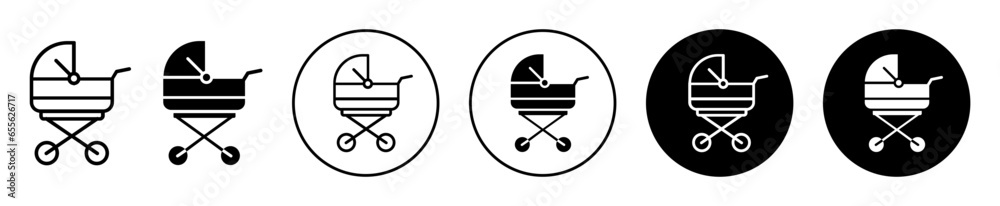 Baby Carriage Icon. Newborn babies stroller cart symbol set. Toddler baby carriage stroller buggy vector sign. Baby carrying trolley pushchair line logo Baby Carriage Icon. Newborn babies stroller cart symbol set. Toddler baby carriage stroller buggy vector sign. Baby carrying trolley pushchair line logo