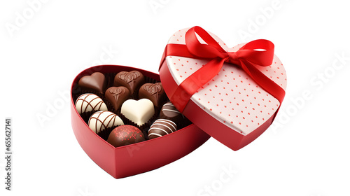 Valentine's Day Chocolate Box Isolated on Transparent Background