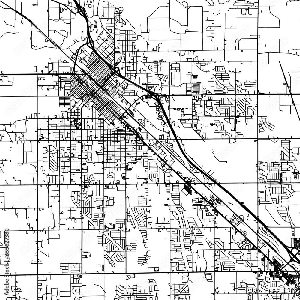 11 square aspect ratio vector road map of the city of Caldwell Idaho
