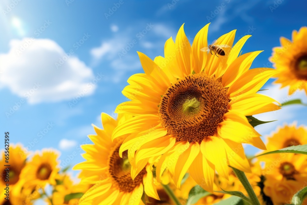 multiple bees collecting nectar on sunflowers multiple bees collecting nectar on sunflowers