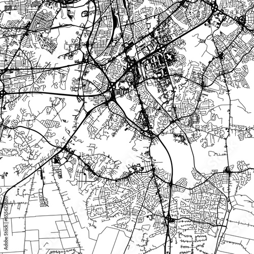 1:1 square aspect ratio vector road map of the city of Chesapeake Virginia in the United States of America with black roads on a white background.