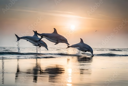 dolphin jumping out of the water © Khani