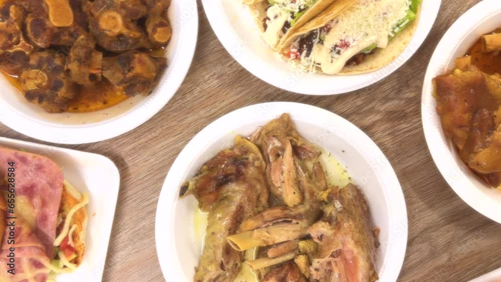 Group of Mexican food dishes on wooden table Group of Mexican food dishes on wooden table