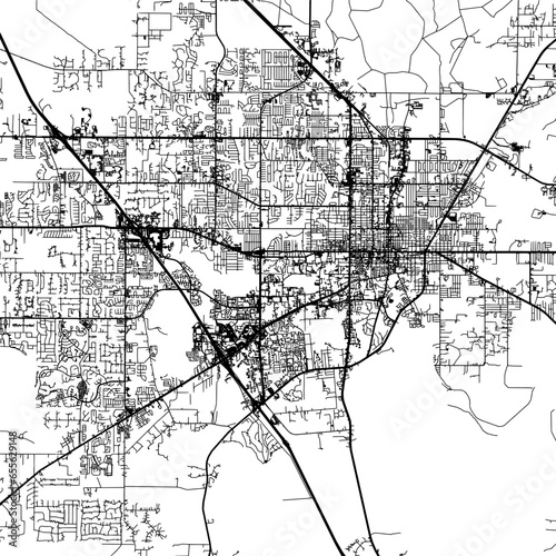 1:1 square aspect ratio vector road map of the city of  Gainesville Florida in the United States of America with black roads on a white background. photo