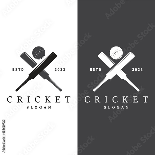 Cricket Sport Logo Design Vector Illustrator Template