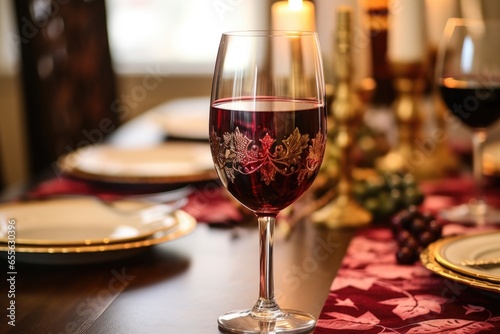 unity cup filled with wine on a decorated table