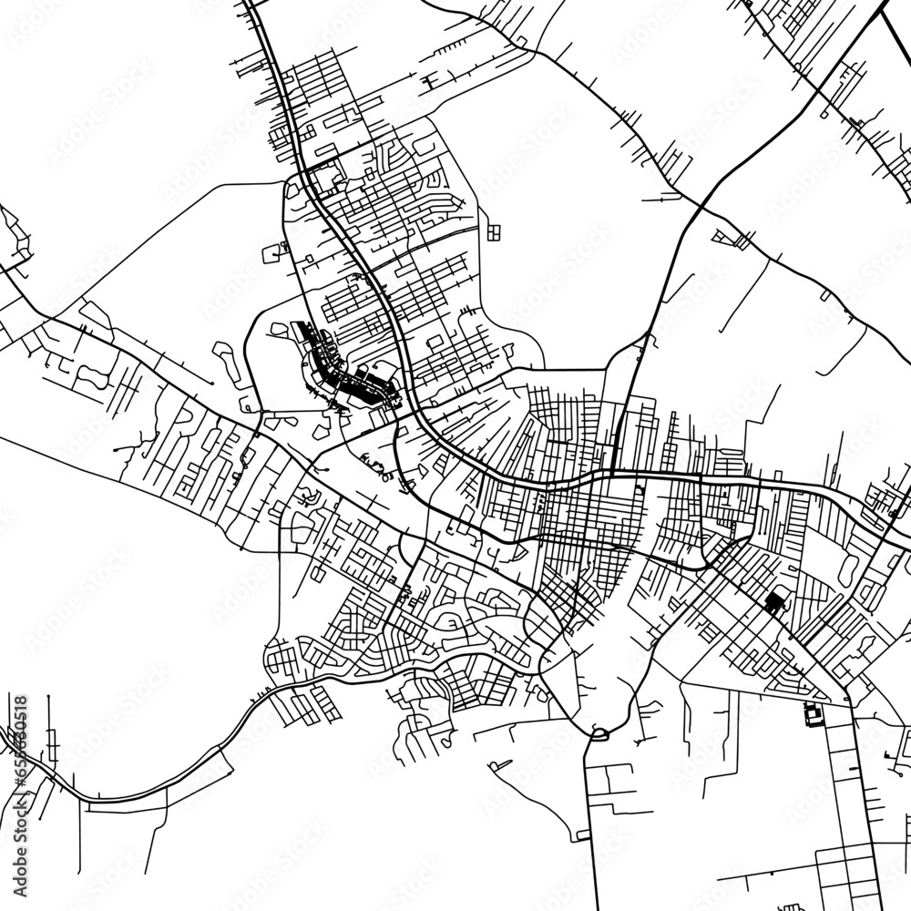 1:1 square aspect ratio vector road map of the city of  Houma Louisiana in the United States of America with black roads on a white background.