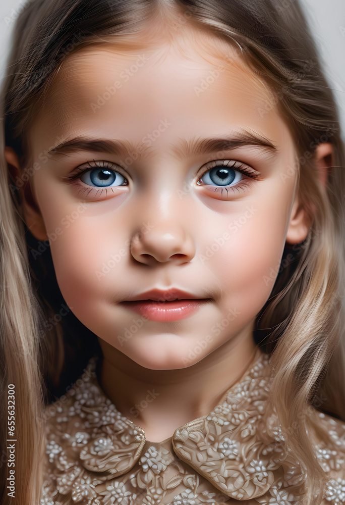 portrait of a happy young girl, generative ai portrait of a happy young girl, generative ai