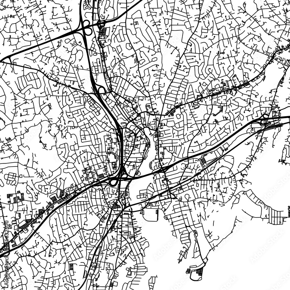 11 square aspect ratio vector road map of the city of Norwalk