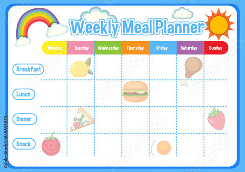Children's Weekly Meal Planner Schedule Template