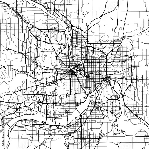1:1 square aspect ratio vector road map of the city of  Twin cities Minnesota in the United States of America with black roads on a white background.