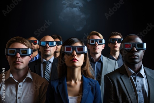 Group of people watching stereoscopic show