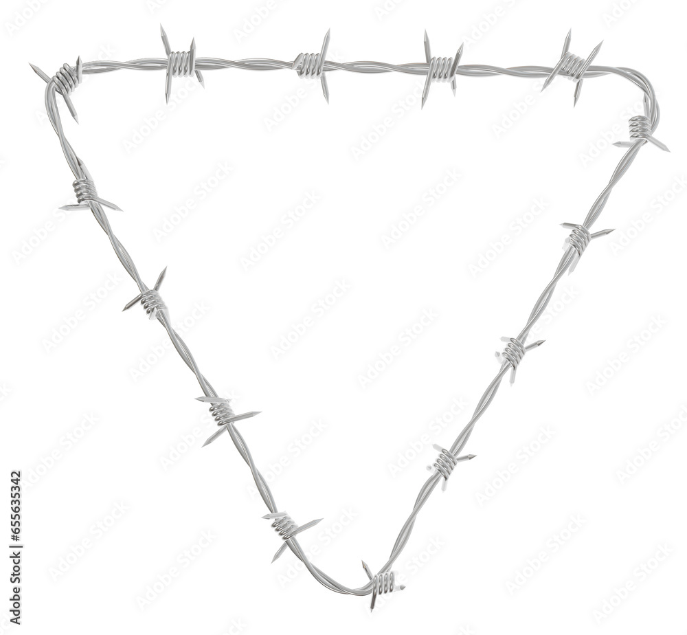 A 3d illustration of a triangular shape with rounded corners made from ...