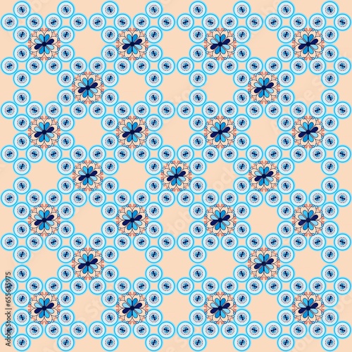 seamless pattern with flowers, blue flowers