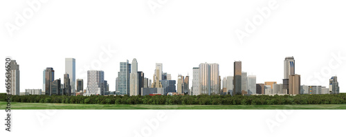 Panorama view of high-rise cities On a transparent background #655636520