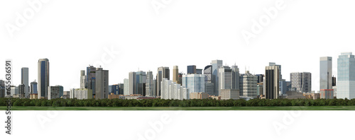 Panorama view of high-rise cities On a transparent background #655636591