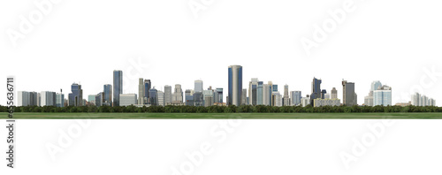 Panorama view of high-rise cities On a transparent background #655636711