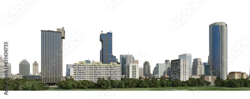 Panorama view of high-rise cities On a transparent background #655636733
