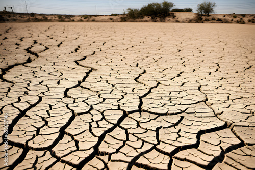 a land cracked by drought. Generative AI