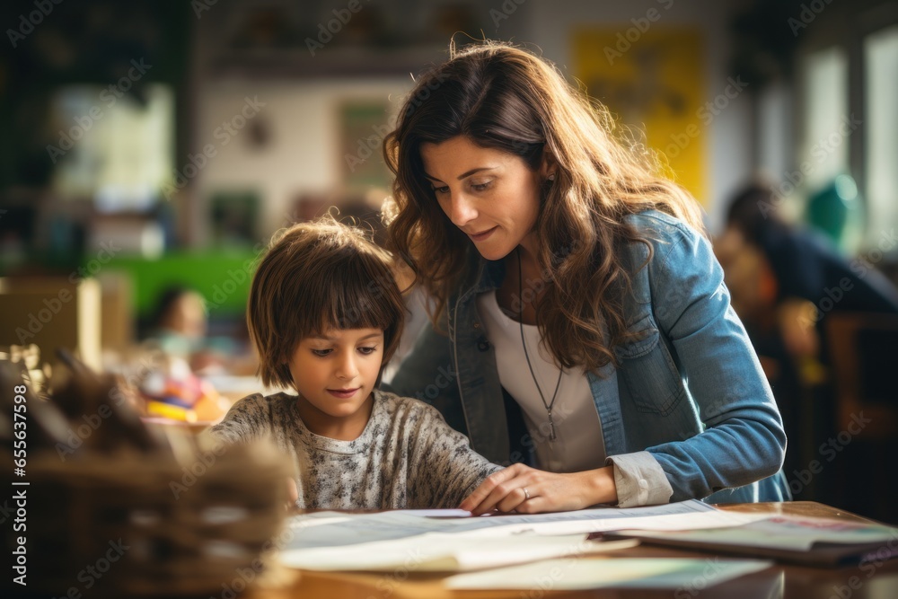 Teachers help students teach lessons in the classroom. Generative AI. Teachers help students teach lessons in the classroom. Generative AI.