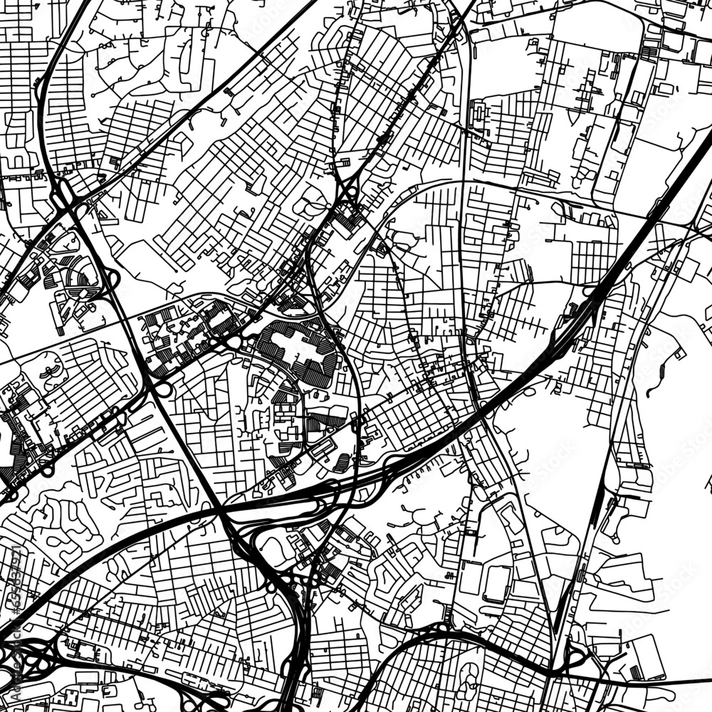 11 square aspect ratio vector road map of the city of Woodbridge New Jersey in the United