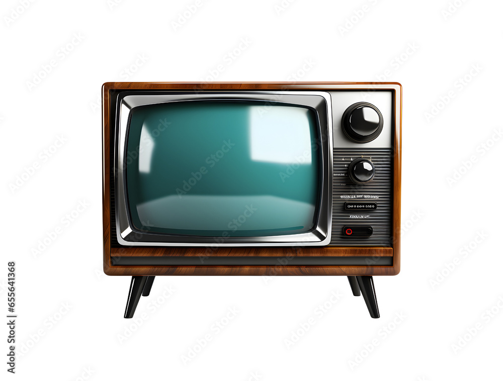 Vintage Television isolated on transparent background