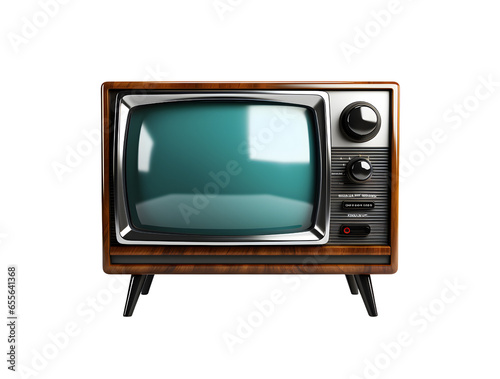 Vintage Television isolated on transparent background