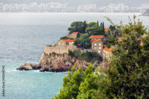 Sveti Stefan island in Montenegro, Adriatic sea