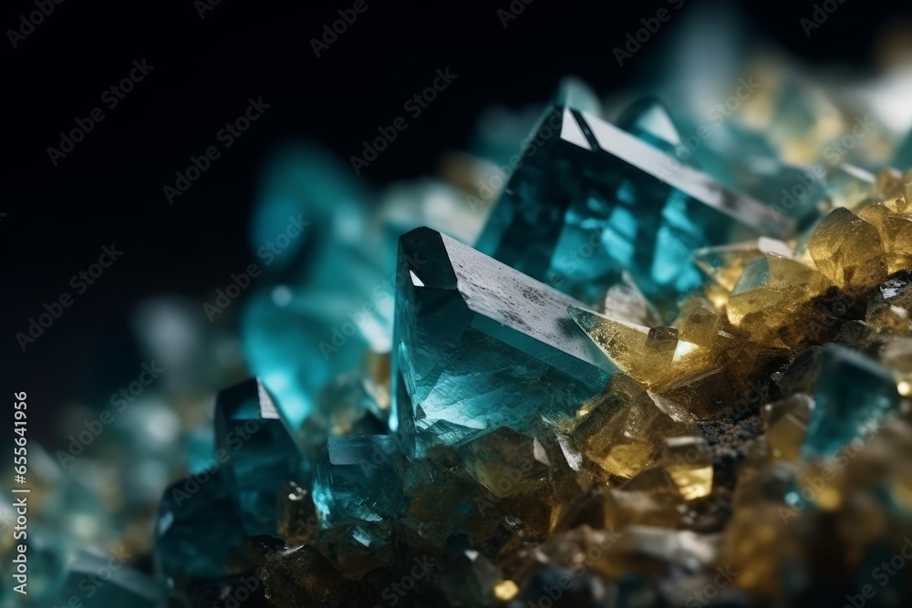 Green and yellow crystals stacked together Green and yellow crystals stacked together